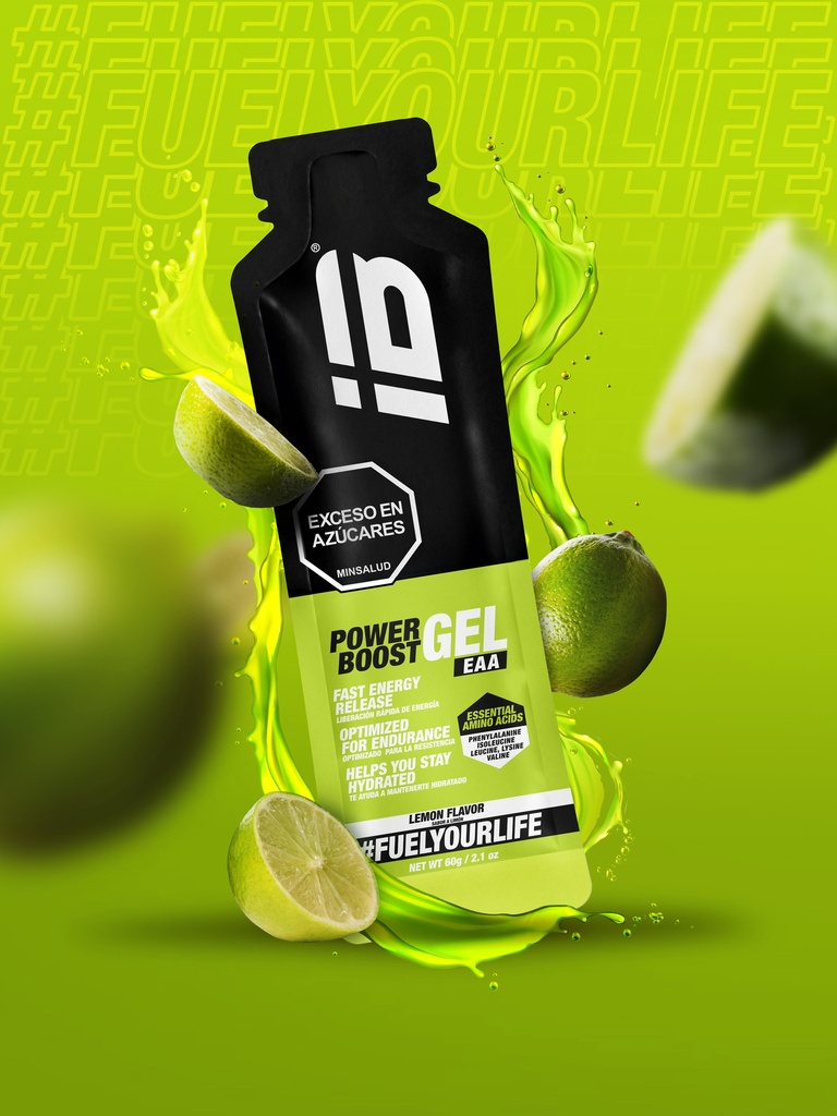 POWER BOOST IBSPORTS GEL EAA AMINOÁCIDOS ESENCIALES x 65 ML SABOR LIMÓN