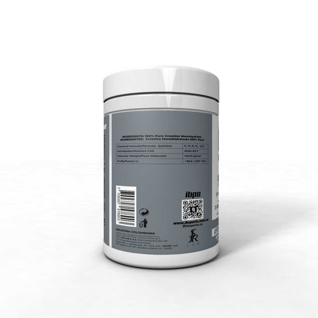 CREATINA MONOHIDRATADA IBSPORTS 100% PURA x 400 G SIN SABOR