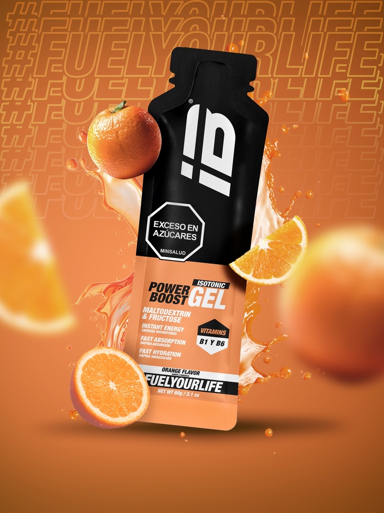 POWER BOOST GEL ISOTONICO IBSPORTS x 65 ML SABOR NARANJA