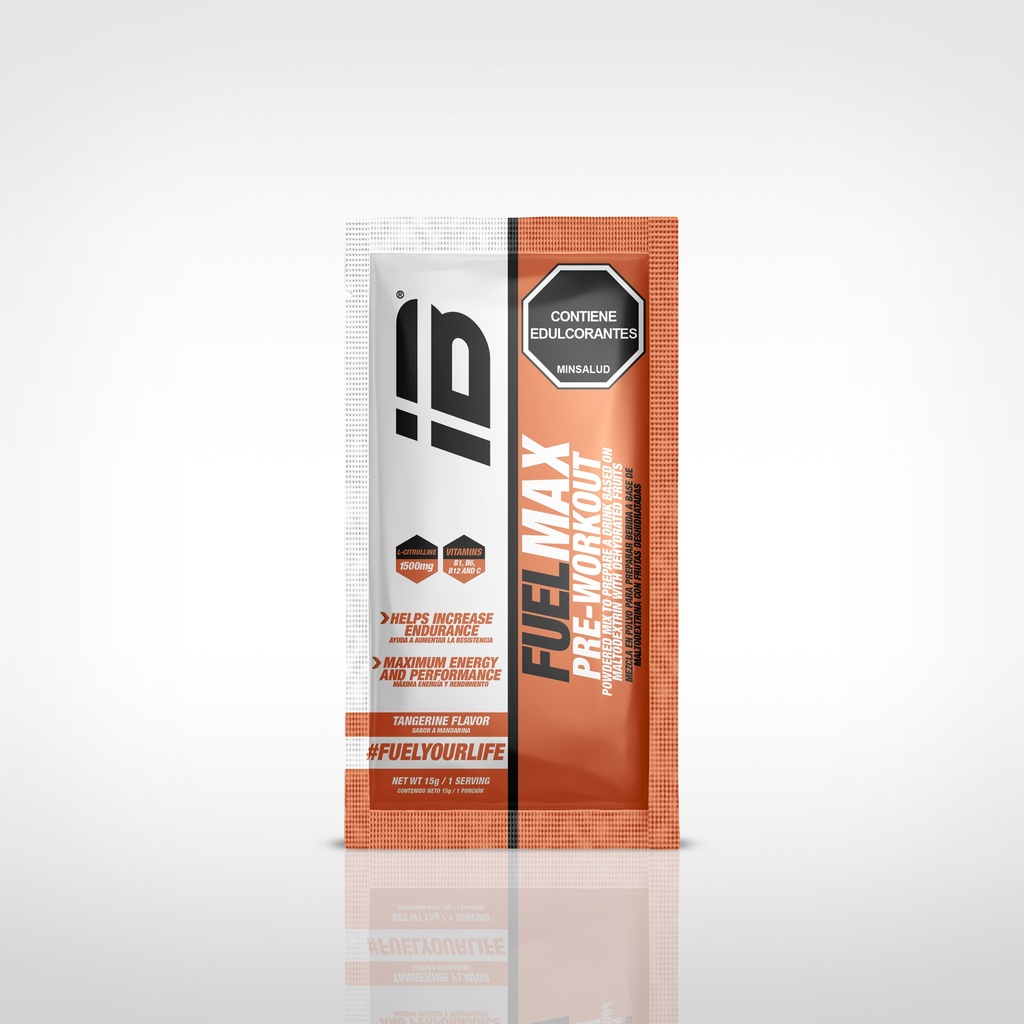 FUELMAX IBSPORTS PRE-WORKOUT SACHET X 15 G SABOR MANDARINA