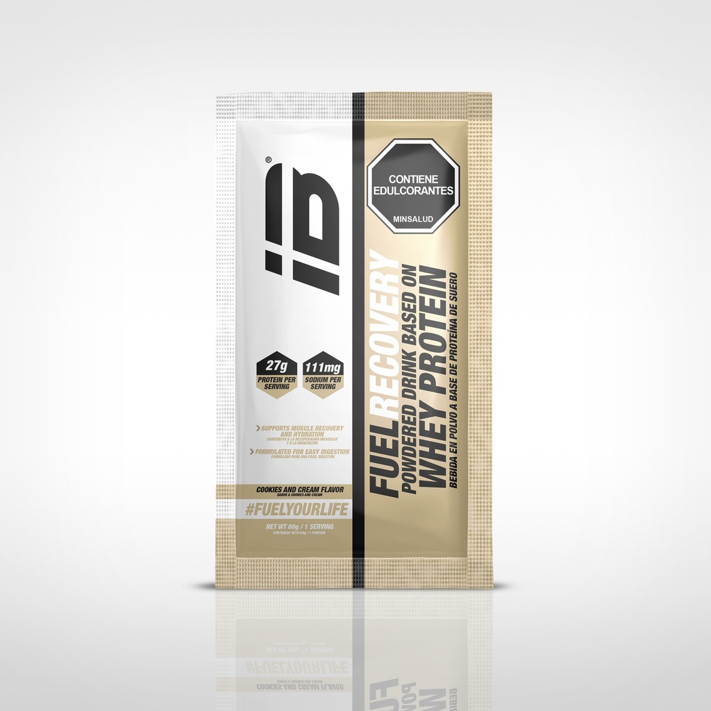 FUEL RECOVERY WHEY PROTEIN IBSPORTS SACHET x 60 G SABOR COOKIES AND CREAM