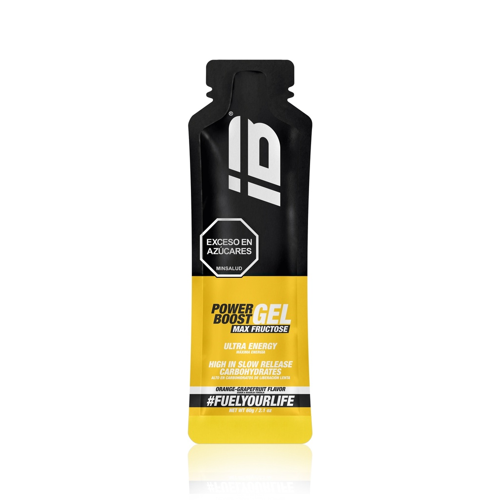 POWER BOOST IBSPORTS GEL MAX FRUSCTOSE x 65 ML SABOR MIX NARANJA TORONJA