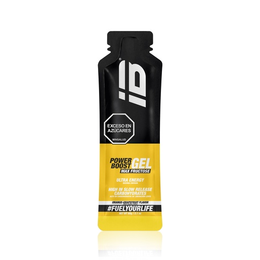 POWER BOOST IBSPORTS GEL MAX FRUSCTOSE x 65 ML SABOR MIX NARANJA TORONJA